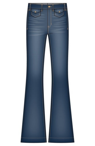 Hannah Flare w/ Mini Patch Pockets — Liverpool, view 2