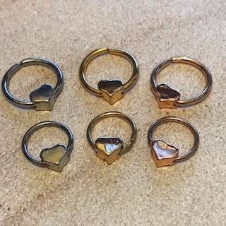 Heart Bead Ring 18G 16G-My Body Piercing Jewellery