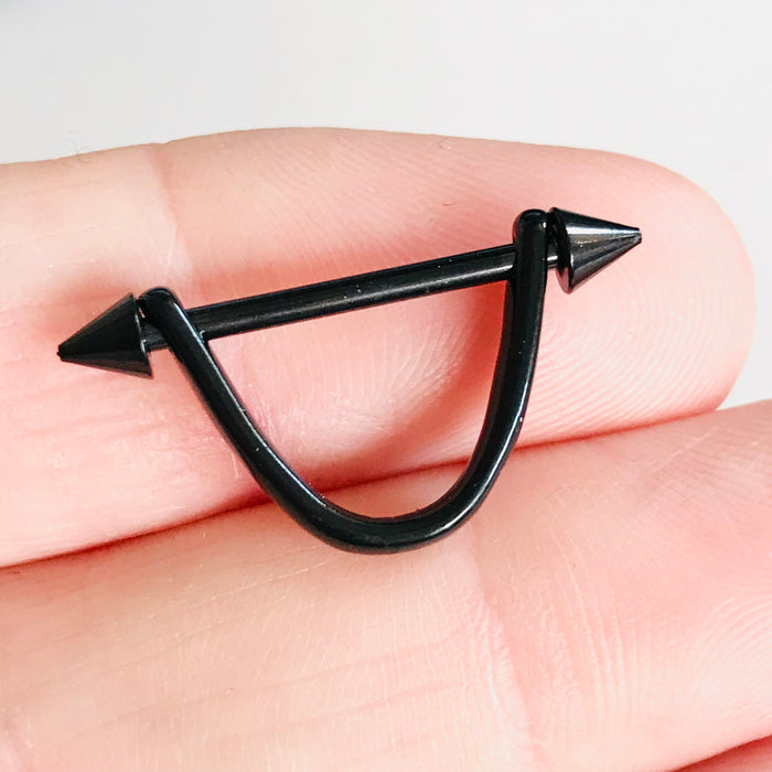 Body Jewelry - Spike Half Shield Nipple Bar 14G (Single)