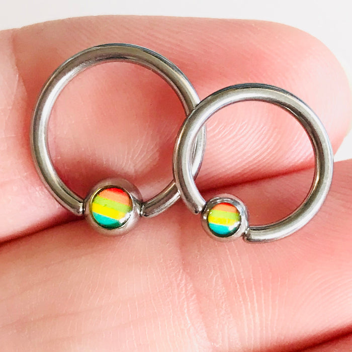 Pride Captive Ring 14G-My Body Piercing Jewellery