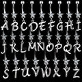 Initial Letter Belly Bar 14G-My Body Piercing Jewellery