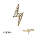 Invictus 14kt Gold Threadless Lightning Bolt Top with Pave Set 9 Round Lab-Grown Diamonds