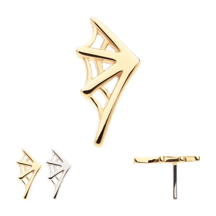 Invictus 14Kt Gold Threadless Spiderweb Top (Left Ear)