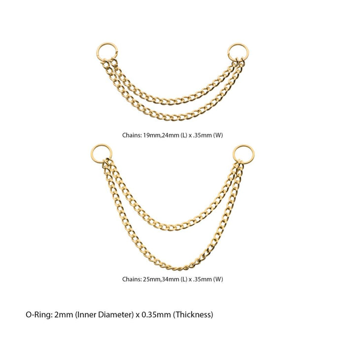 Invictus 14Kt Yellow Gold 2 Tier Curb Chain with Ring