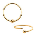 Invictus 24Kt Gold PVD Titanium Captive Bead Ring with Attached Ball