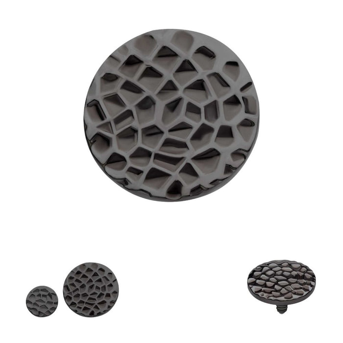 Invictus Black PVD Titanium Internally Threaded Hammered Disk Top