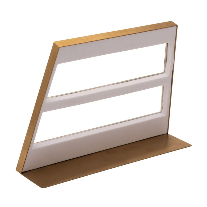 Invictus Satin Brass Frame on White Leatherette with 23-Pin Hole for Dangles Empty Display
