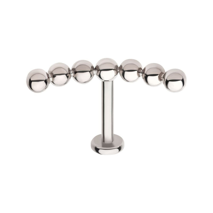 Invictus Titanium Internally Threaded Flat Base Labret with 7-Cluster Bead Top