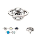 Invictus Titanium Internally Threaded Planet Top with Bezel Set Round CZ/Opal