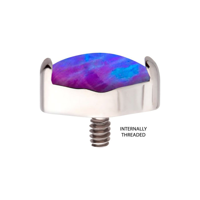 Invictus Titanium Internally Threaded with 2-Prong Set Marquise Opal Top