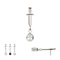 Invictus Titanium Threadless Dangle Bezel Teardrop Gem Dagger Top