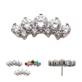 Invictus Titanium Threadless Prong Set Round CZ/Opal Terraced Cluster Top