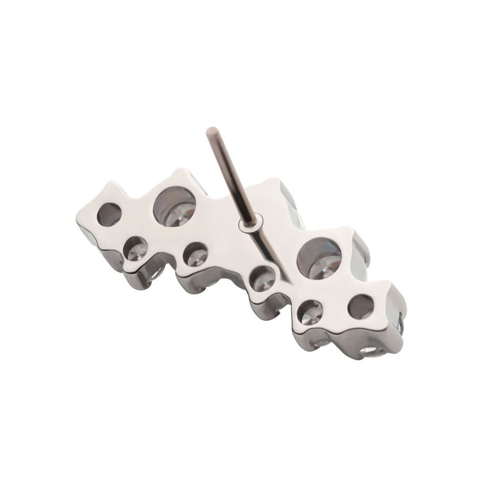 Invictus Titanium Threadless Prong Set Round CZ/Opal Terraced Cluster Top