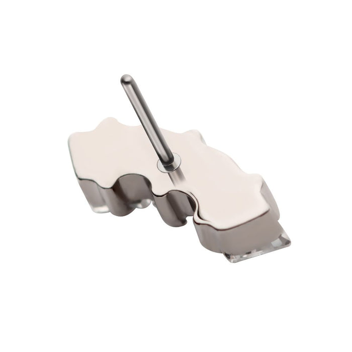 Invictus Titanium Threadless Prong Set Trapezoid CZ 3-Cluster Top