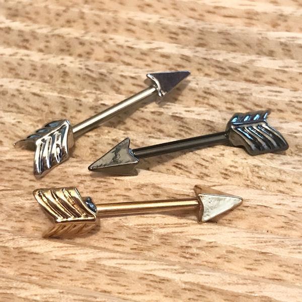 IP Arrow Nipple Bar 14G-My Body Piercing Jewellery