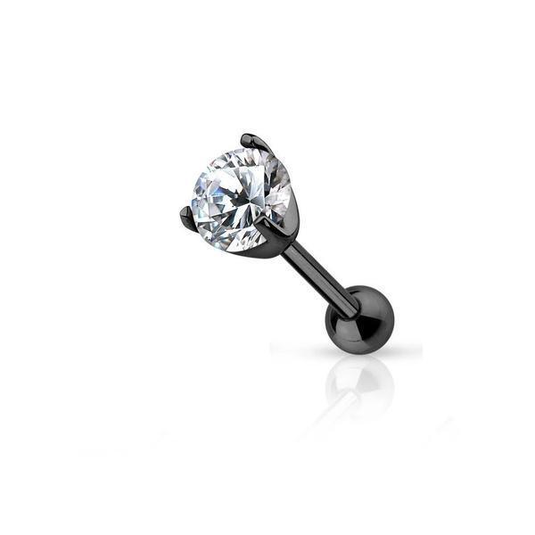 IP Prong Gem Cartilage Bar 16G-My Body Piercing Jewellery