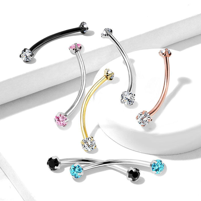 I.T. Gem Long Curve 16G 14mm-My Body Piercing Jewellery