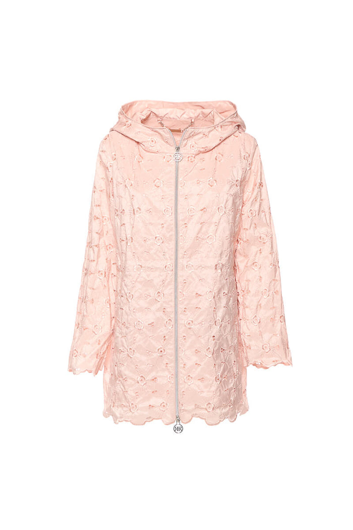 Italian Eyelet Jacket in Light Pink available at Mildred Hoit in Palm Beach.