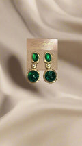 Kenneth Jay Lane Flawed Emerald Drop Earrings - Mildred Hoit
