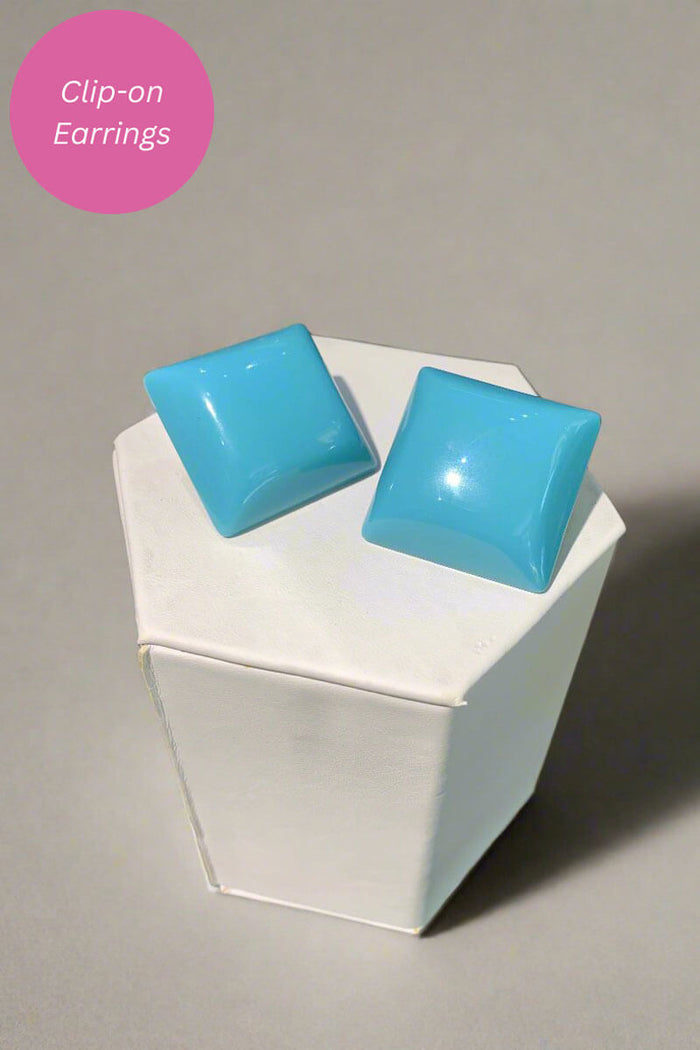 Kenneth Jay Lane Large Diamond Shaped Turquoise Earrings - Mildred Hoit
