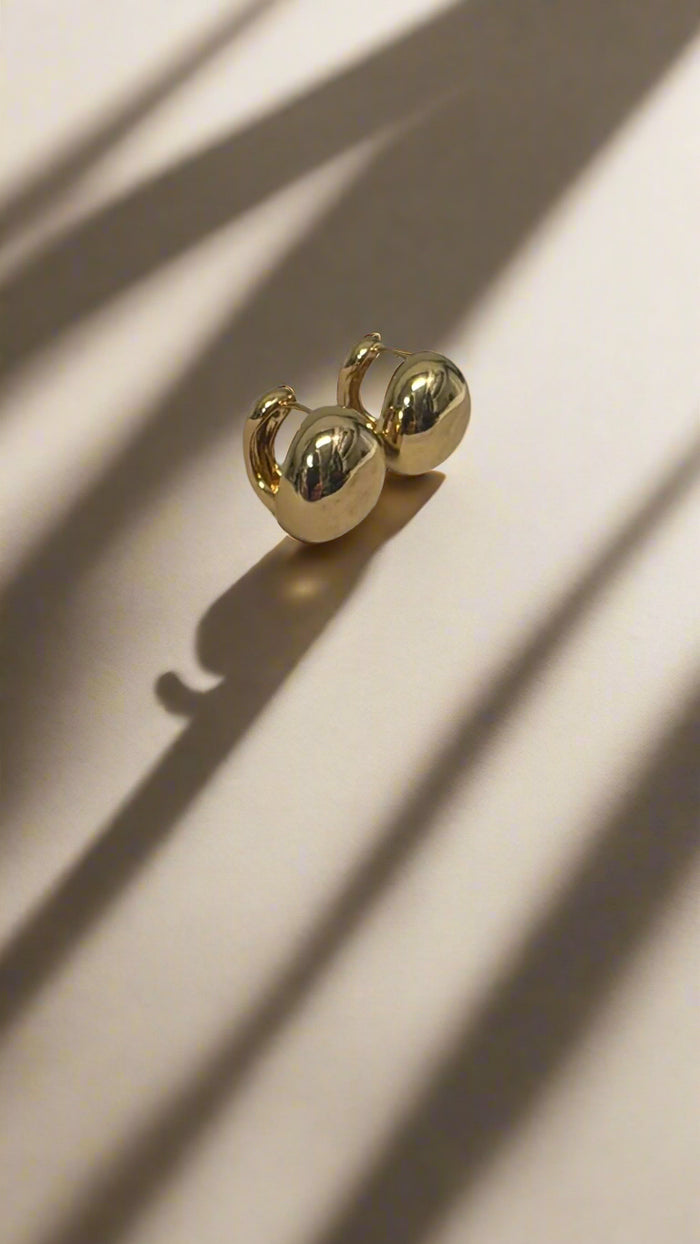 Kenneth Jay Lane Polished Gold Domed Pierced Earring - Mildred Hoit