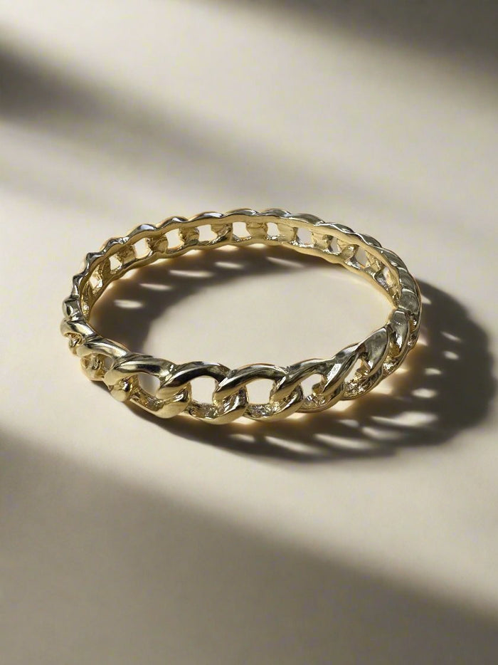 Kenneth Jay Lane Polished Gold Link Bangle - Mildred Hoit