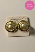 Kenneth Jay Lane Polished Gold with Gold Center Clip Earring - Mildred Hoit