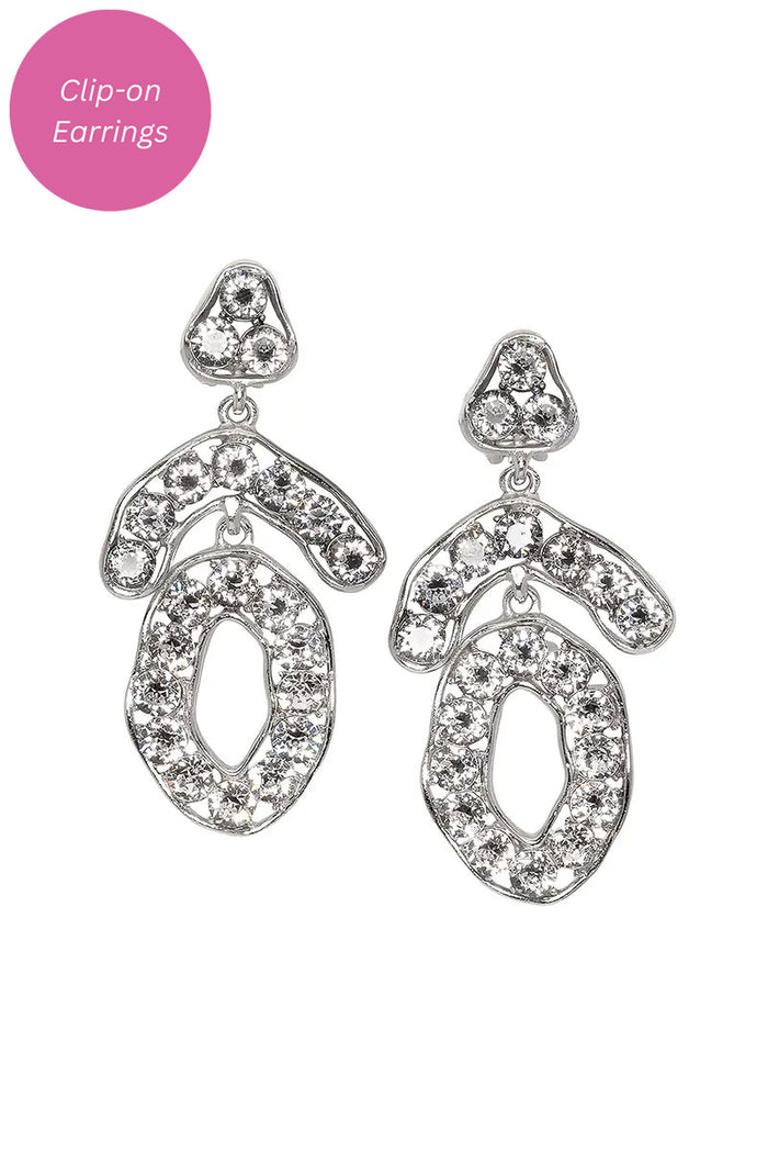 Kenneth Jay Lane Triangle and Circle Crystal Earrings - Mildred Hoit