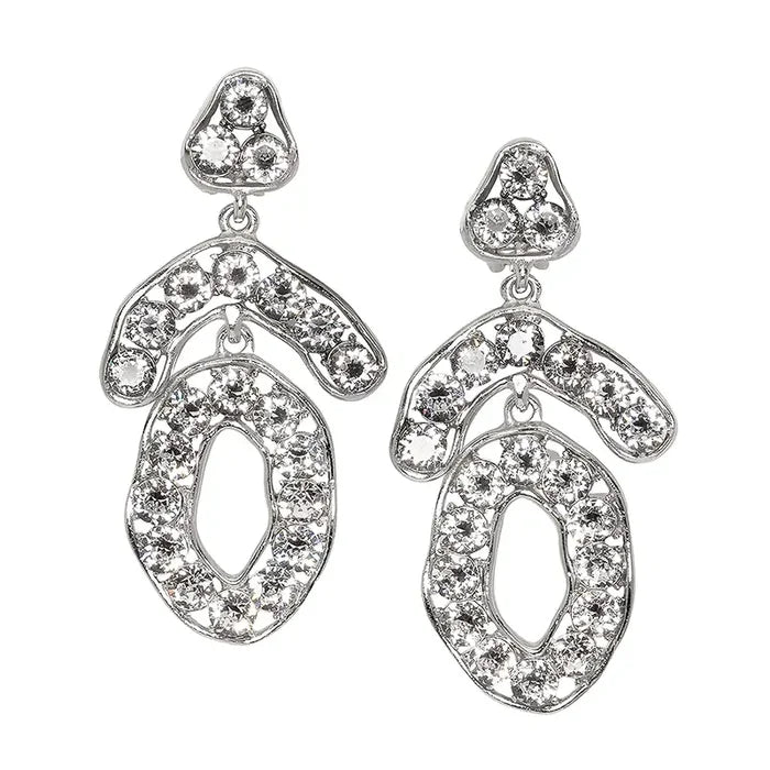 Kenneth Jay Lane Triangle and Circle Crystal Earrings - Mildred Hoit