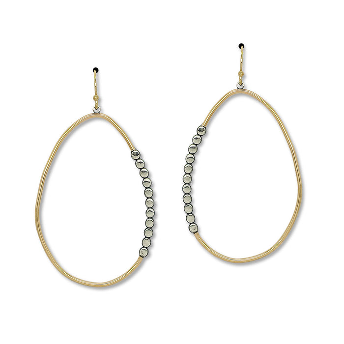 Large Beaded Ridge Ovid Earring (E1564) - DanaReedDesigns
