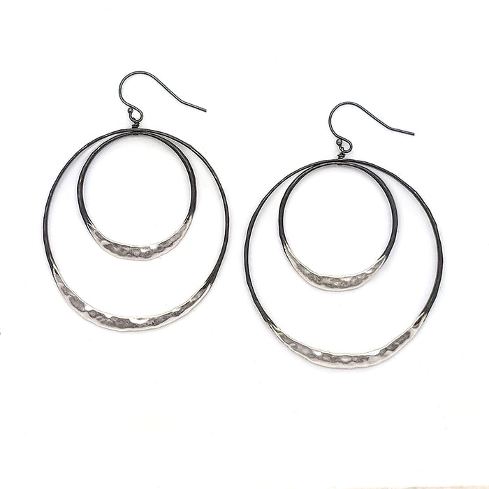 Large Double Satin, Shiny Eclipse Earrings E1628 - DanaReedDesigns