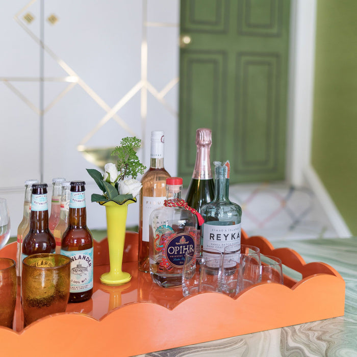 Orange Large Lacquered Scallop Tray