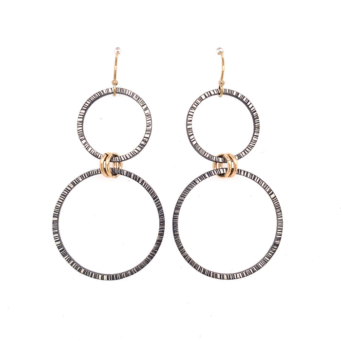 Large Lined Harmony Hoops Earrings (E1768) - DanaReedDesigns