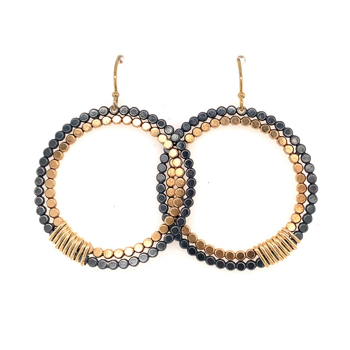 Large Signature Double Beaded Circles (E1795) - DanaReedDesigns
