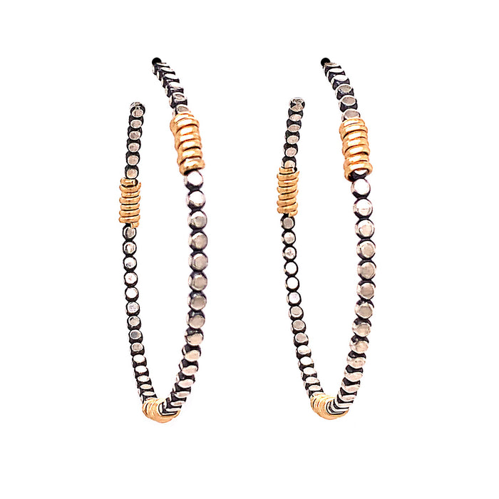 Large Front Facing Bead Hoop with Wraps Earrings (E1649) - DanaReedDesigns