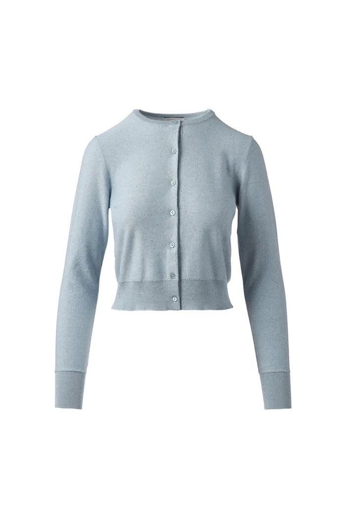 Lightweight Sequin Dress Cardigan in Water - Mildred Hoit