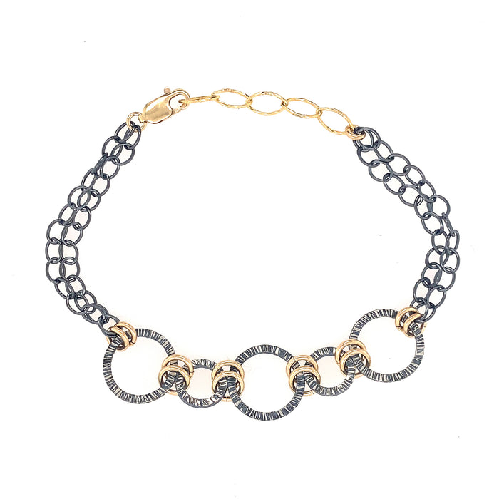 Lined Linked Connections Bracelet (B341) - DanaReedDesigns