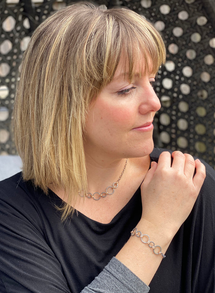 Lined Linked Connections Bracelet (B341) - DanaReedDesigns