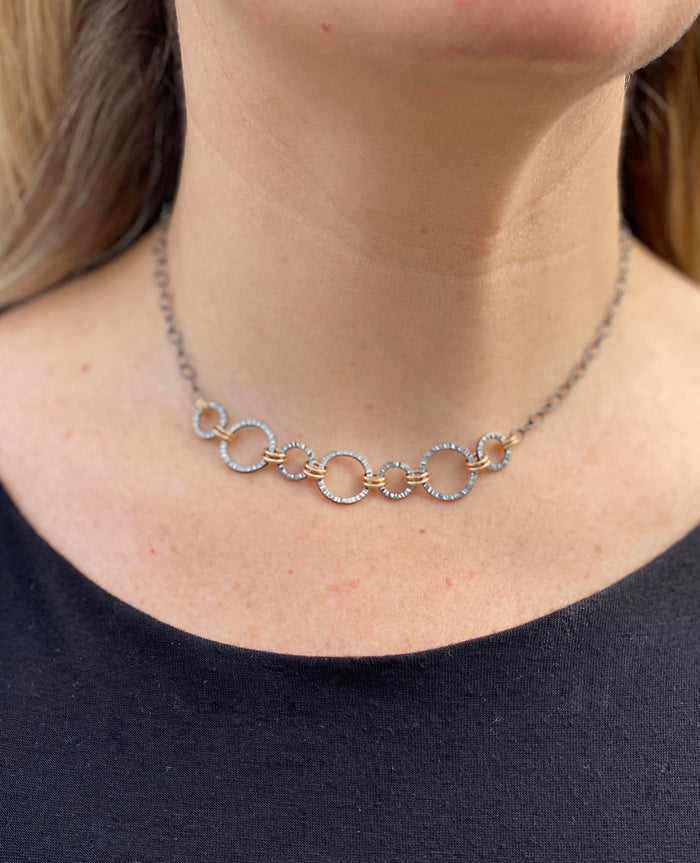 Lined Linked Connections Necklace (N1713) - DanaReedDesigns