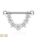 Linked Flowers Nipple Dangle 14G-My Body Piercing Jewellery
