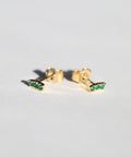 Little Emerald Bar Studs