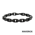 Matte Black Steel Faceted Interlock Chain Bracelet