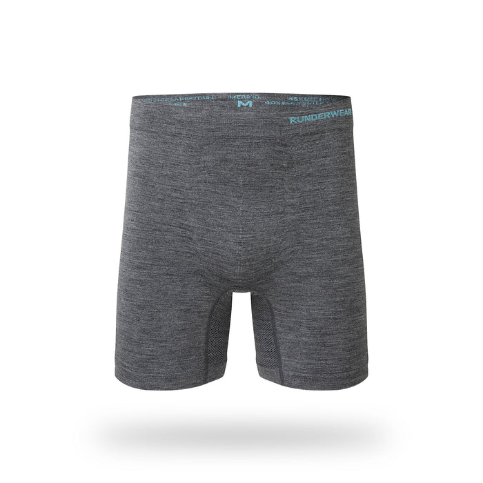 Men’s Merino Wool Running Boxer Shorts – Grey