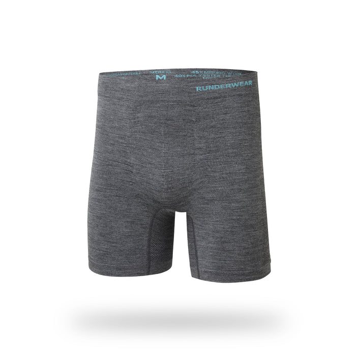 Men’s Merino Wool Running Boxer Shorts – Grey