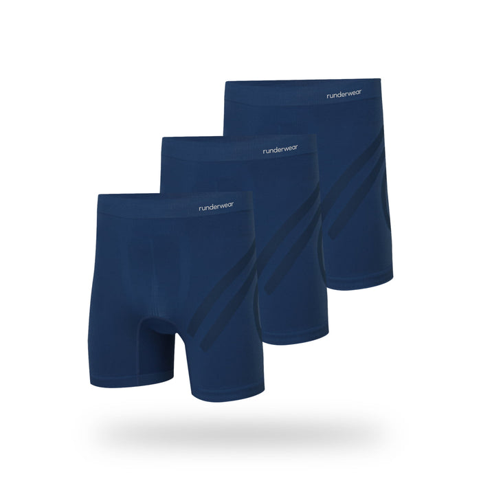 Men's Running Boxer Shorts - Navy (Multibuy x 3)