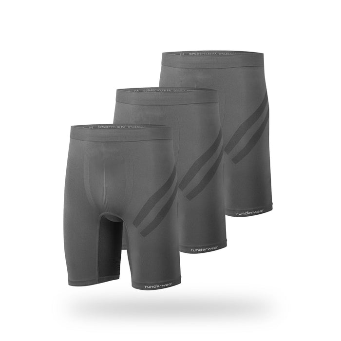 Men’s Running Long Boxer Shorts – Grey (3-Pack)