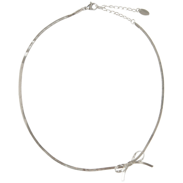 Mini bow necklace in Silver