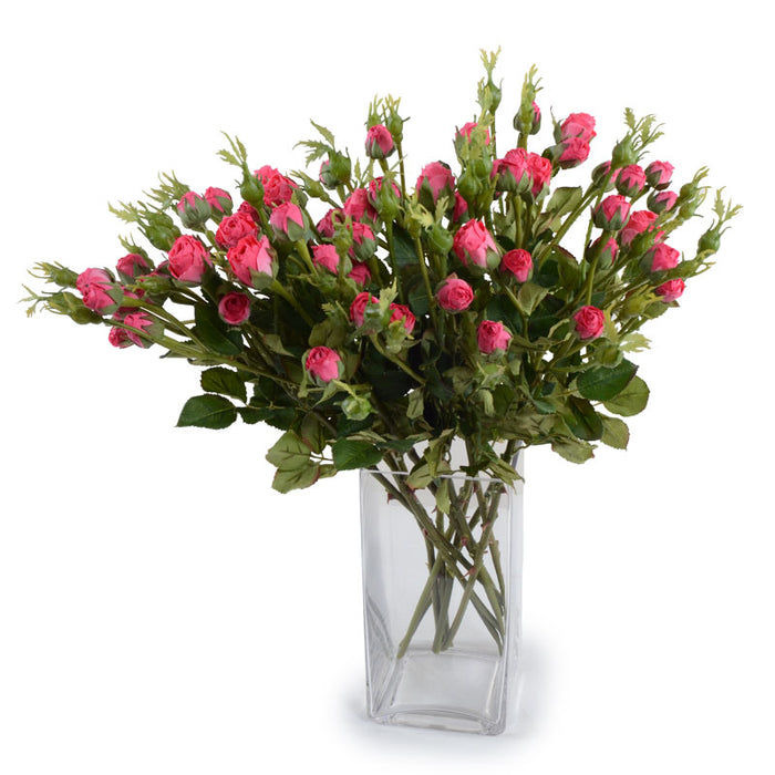 Mini-Rose Bud Spray - Hot Pink 16"H
