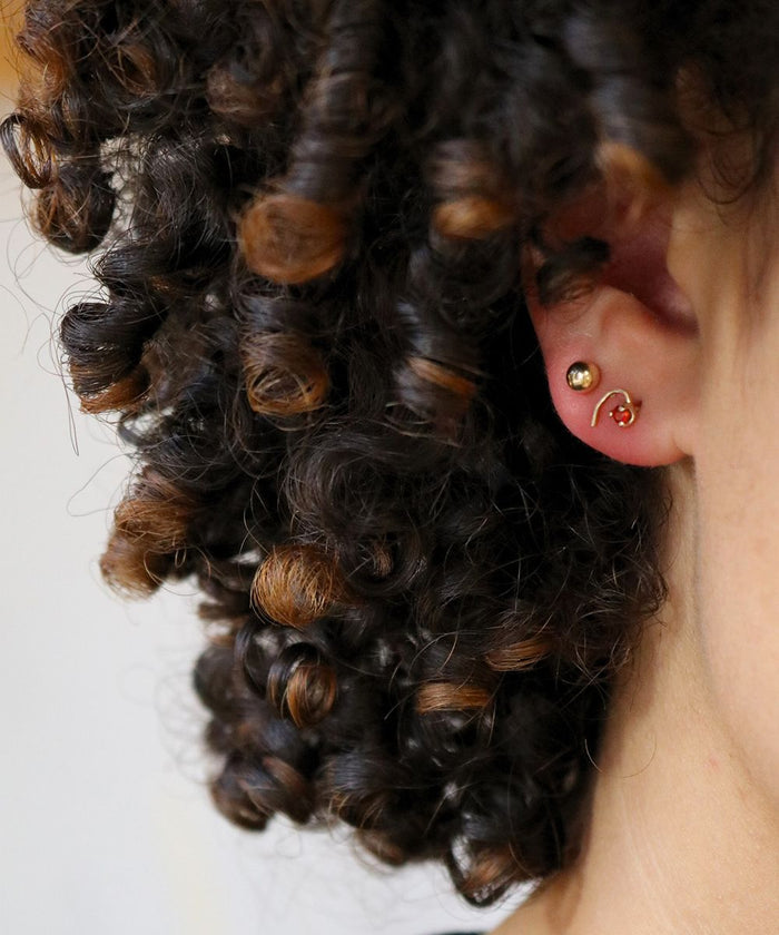 Misprint Earrings with Orange Sapphires