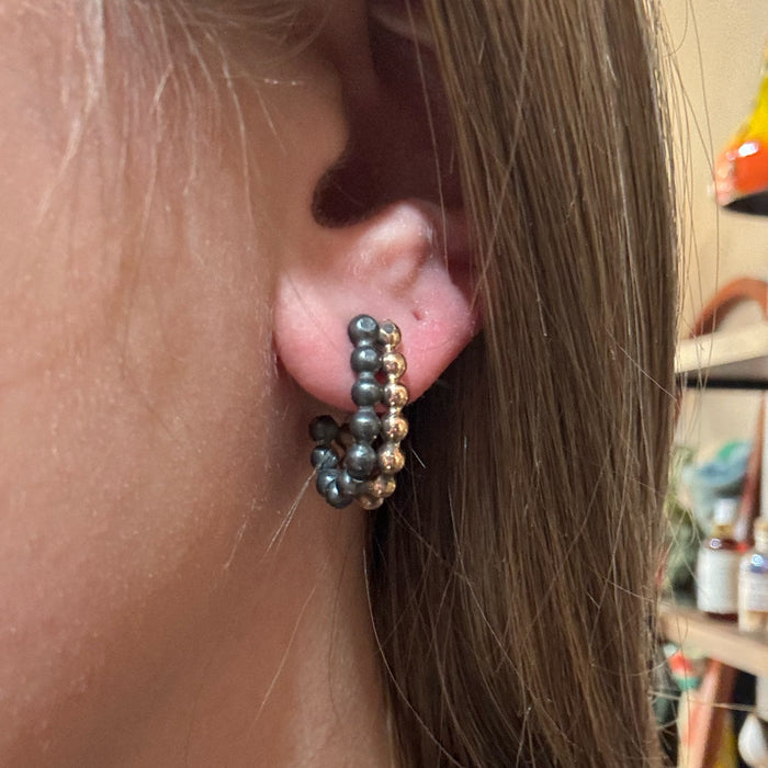 Modern Pulse Double Huggie Earrings